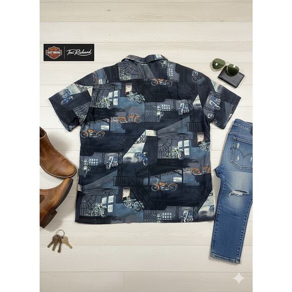 Harley Davidson Tori Richard Hawaii Made Button Up Shirt 3XL - Picture 2 of 5